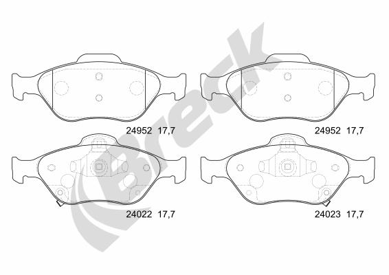 Set placute frana,frana disc 24952 00 702 00 BRECK